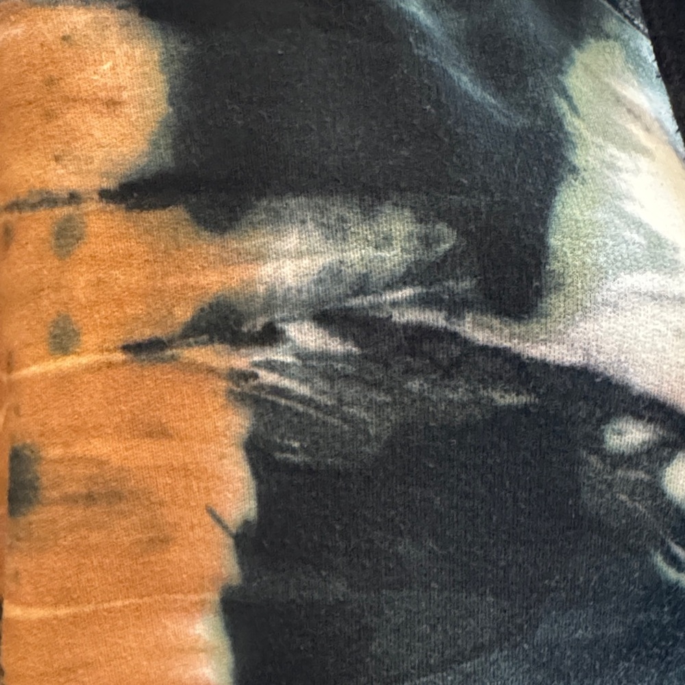 Vintage Havana Tie-Dye Pullover Hoodie in Black,Green,Cream & Rust Brown Size -M - Picture 5 of 16